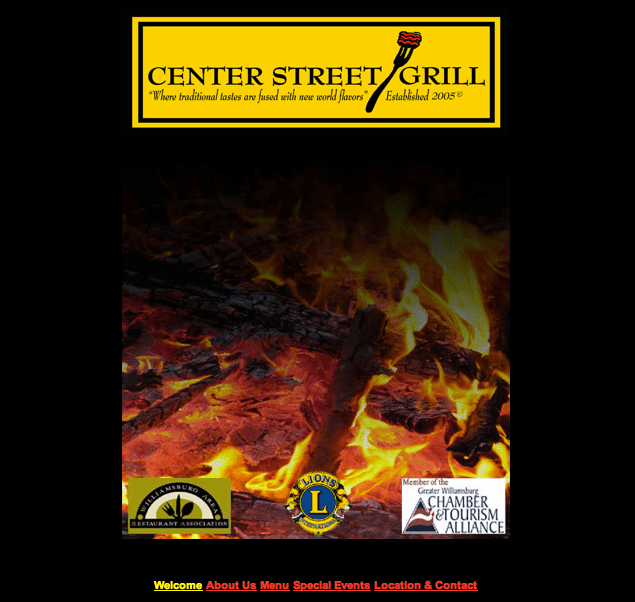 Center Street Grill Homepage - Click the picture to see the website for yourself